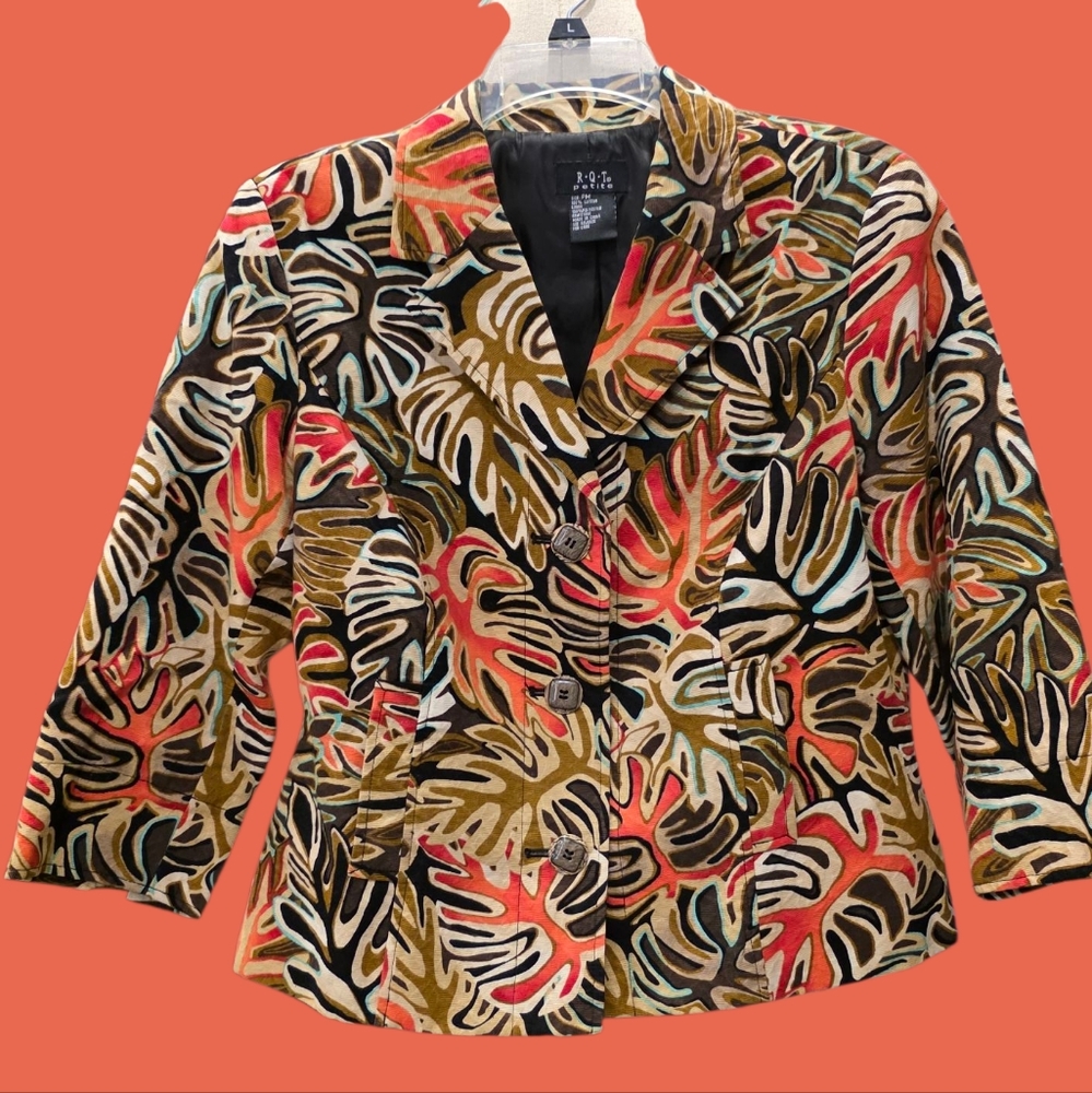 Requirements Vibrant Leaf Pattern Blazer - image 1